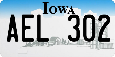 IA license plate AEL302