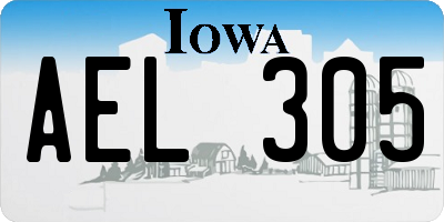 IA license plate AEL305