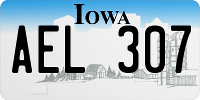 IA license plate AEL307