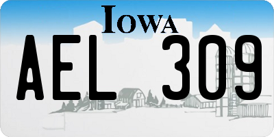 IA license plate AEL309
