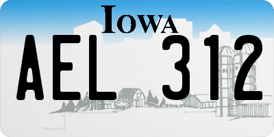 IA license plate AEL312