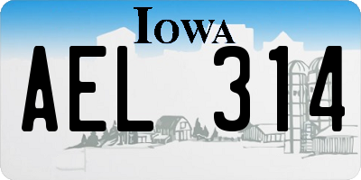 IA license plate AEL314