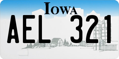 IA license plate AEL321