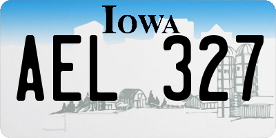 IA license plate AEL327