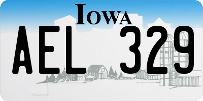 IA license plate AEL329