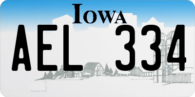 IA license plate AEL334