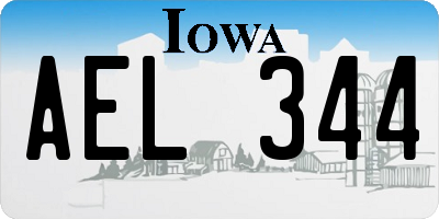 IA license plate AEL344