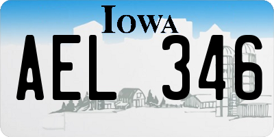 IA license plate AEL346