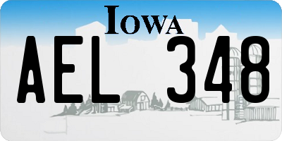 IA license plate AEL348