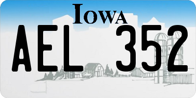 IA license plate AEL352