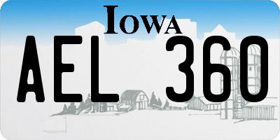 IA license plate AEL360