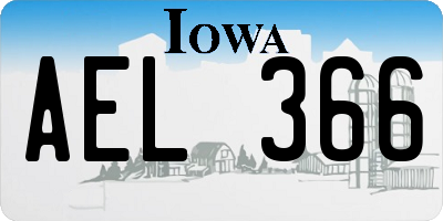 IA license plate AEL366