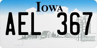IA license plate AEL367