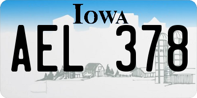 IA license plate AEL378