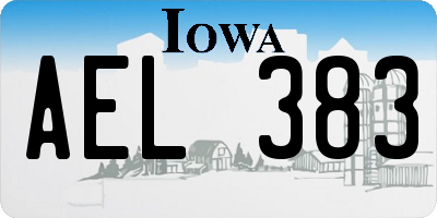 IA license plate AEL383