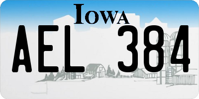 IA license plate AEL384