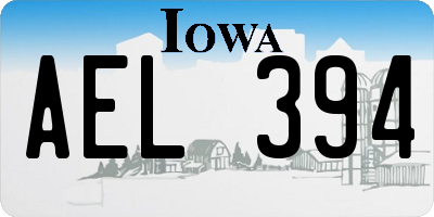 IA license plate AEL394