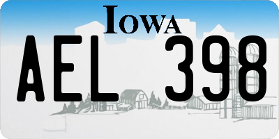 IA license plate AEL398