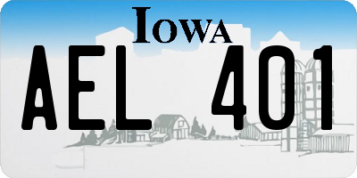 IA license plate AEL401