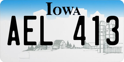 IA license plate AEL413