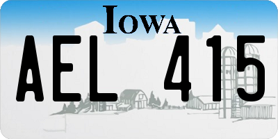 IA license plate AEL415