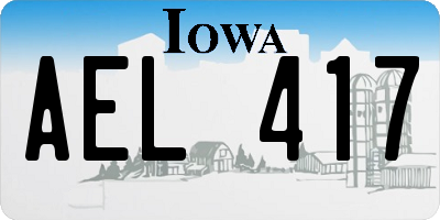 IA license plate AEL417