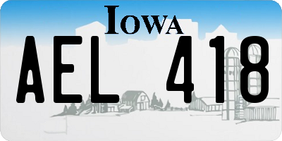 IA license plate AEL418
