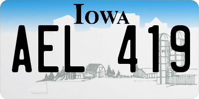 IA license plate AEL419