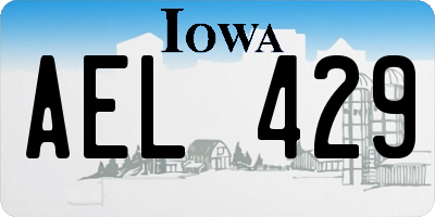 IA license plate AEL429