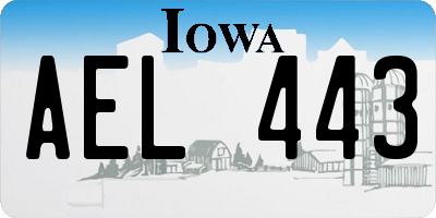 IA license plate AEL443
