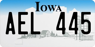 IA license plate AEL445