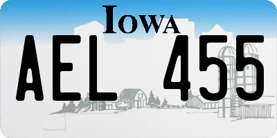 IA license plate AEL455