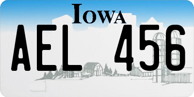 IA license plate AEL456