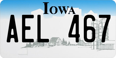IA license plate AEL467