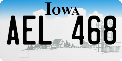 IA license plate AEL468