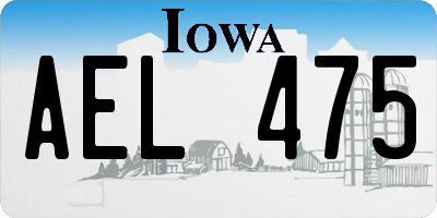 IA license plate AEL475