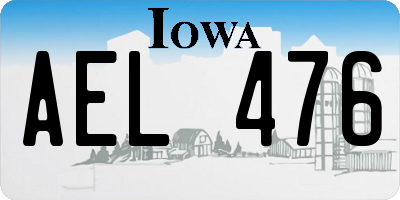 IA license plate AEL476