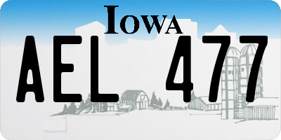IA license plate AEL477