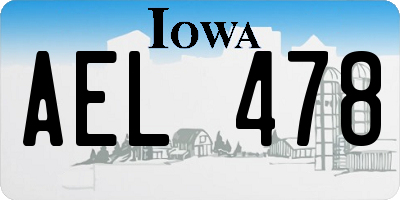 IA license plate AEL478