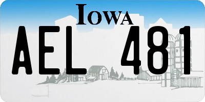 IA license plate AEL481