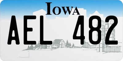 IA license plate AEL482
