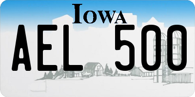 IA license plate AEL500