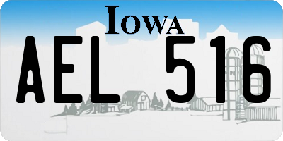 IA license plate AEL516