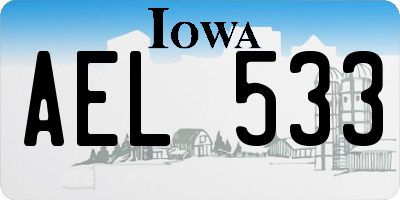 IA license plate AEL533