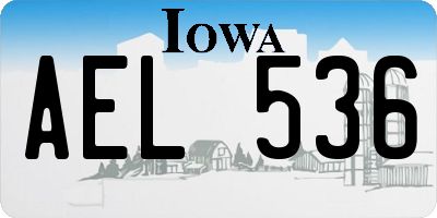 IA license plate AEL536