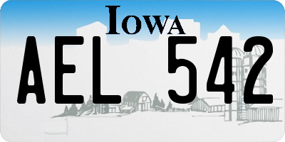 IA license plate AEL542