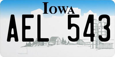 IA license plate AEL543