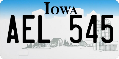 IA license plate AEL545