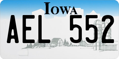 IA license plate AEL552