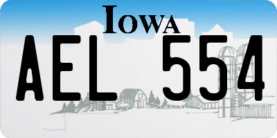 IA license plate AEL554